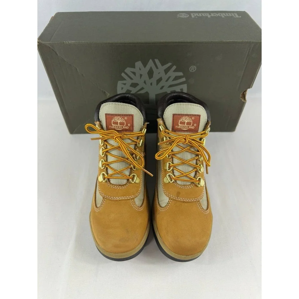 Timberland Field Boots Boys Size 5.5 Wheat Nubuck Leather Hiking 15945